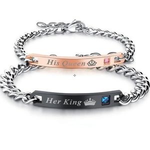 HIS QUEEN--- HER KING --COUPLES BRACELET SET his queen her king bracelets